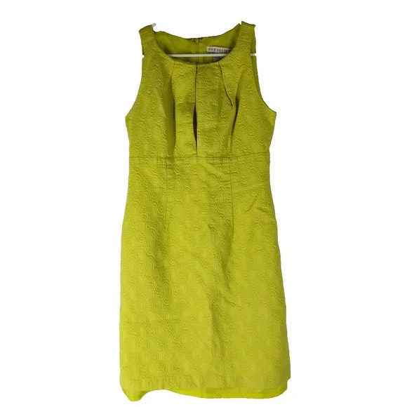 Madison Leigh Women's Size 8 Yellowish Green Sleeveless Dress Mid Length - Picture 1 of 10